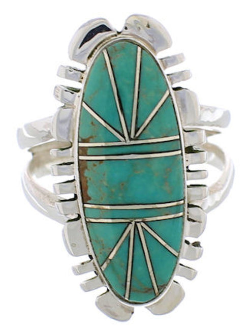 Southwest Jewelry Sterling Silver Turquoise Ring Size 5-1/2 TX28522